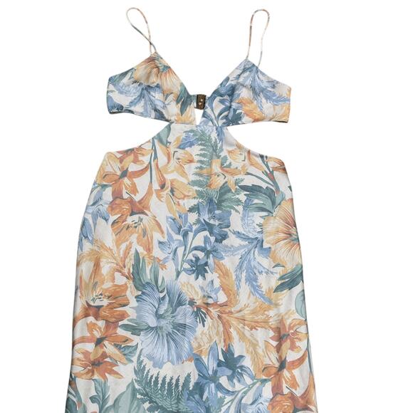 Floral Maxi Dress in Blue and Orange - Picture 4 of 8